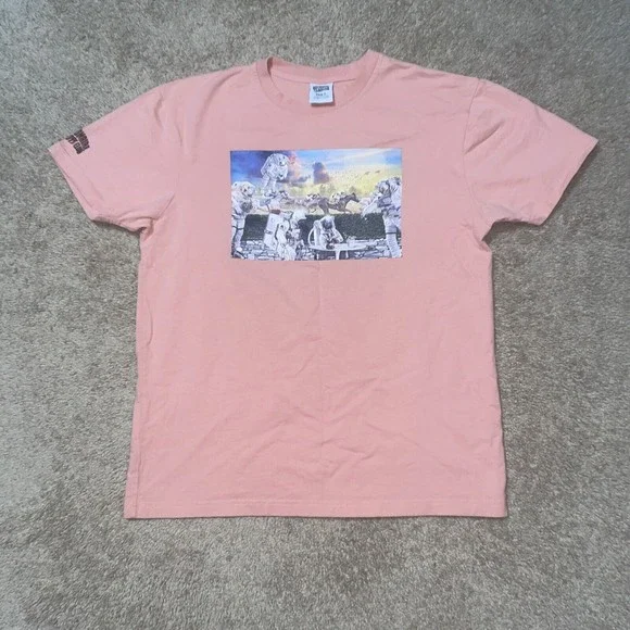 Billionaire Boys Club T-Shirt Astronauts & Horses Pink Size Large - Picture 1 of 6